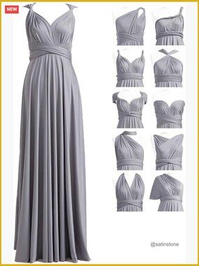 Convertible Infinity Bridesmaid Dress with Bandeau, Plus Size, Polyester Spandex